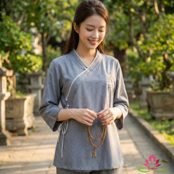 Bộ đồ lam nữ linen ấn cao cấp
